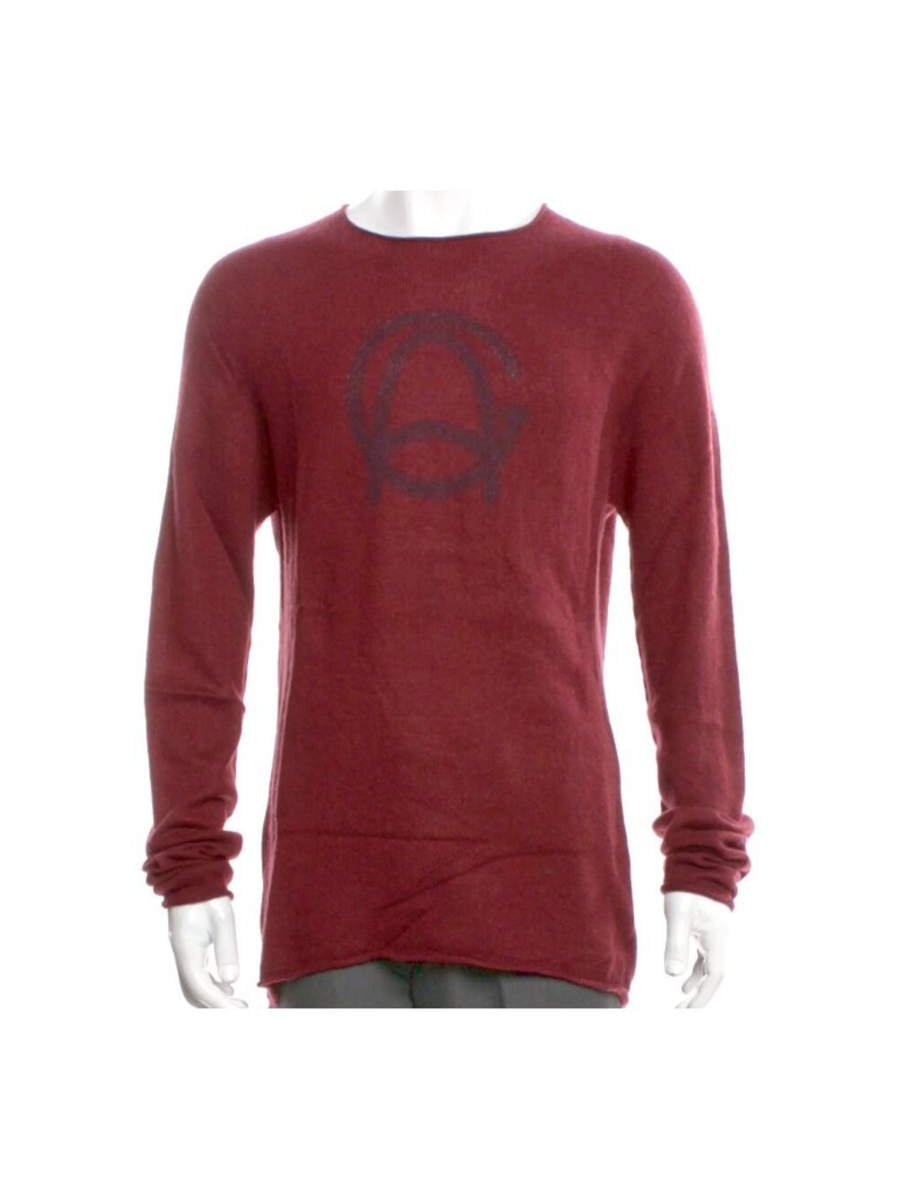 Giorgio Armani Black Label sweater 50 US 40 Burgundy Red 100% cashmere
